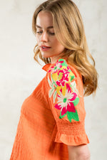 Cala Textured Top • Orange