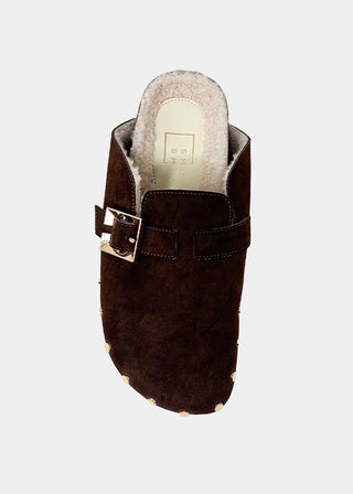 Tori Studded Slide • Brown Suede