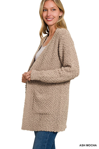Logan Long Sleeve Popcorn Cardigan • Ash Mocha