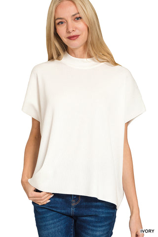 Mandy Mock Neck Boxy Sweater • Ivory
