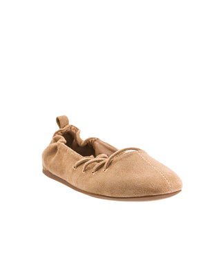 Tied Up Flats • Camel Faux Suede