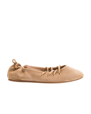 Tied Up Flats • Camel Faux Suede