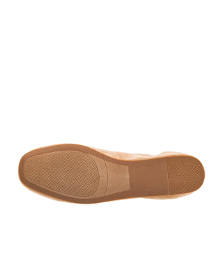 Tied Up Flats • Camel Faux Suede