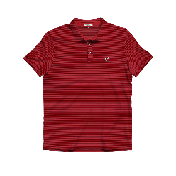 Standing Dawg Performance Polo • Beech Red + Black
