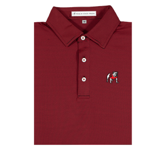 UGA Standing Dawg Loblolly Red & Black Stripe Polo