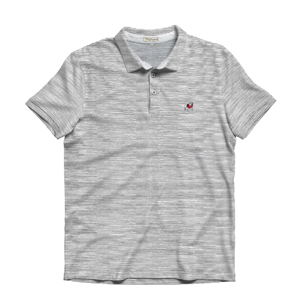 Standing Dawg Performance Polo • Heathered Charcoal + White