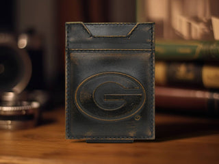 UGA Burnished Leather Front Pocket Wallet