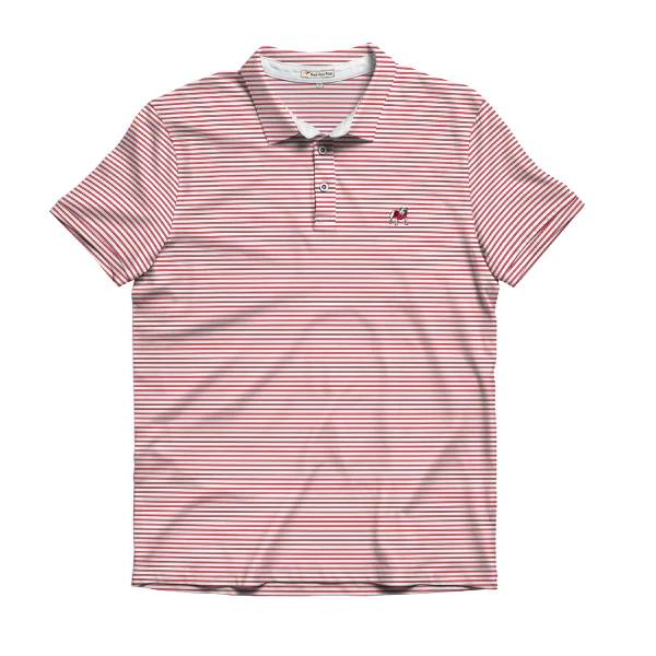 Standing Dawg Performance Polo • Lauren Red + White