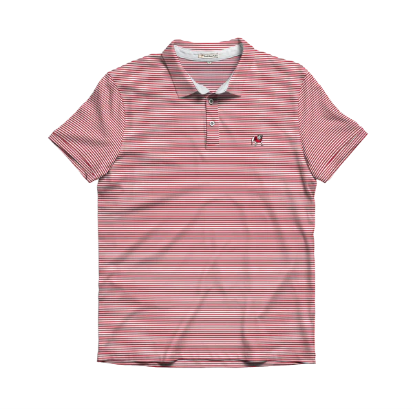 Standing Dawg Performance Polo • Loblolly Red + White