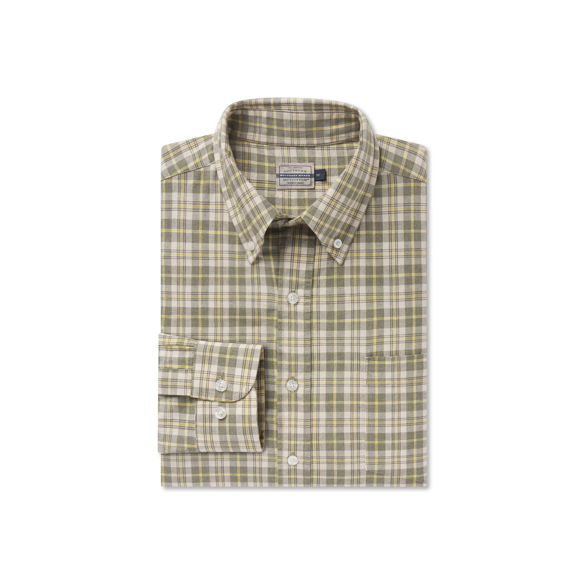 Bandera Washed Plaid Dress Shirt • Sage & Dark Olive