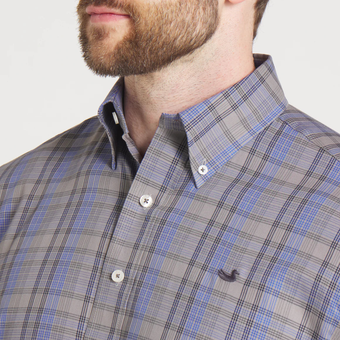 Benton Grid Dress Shirt • Light Gray Grid