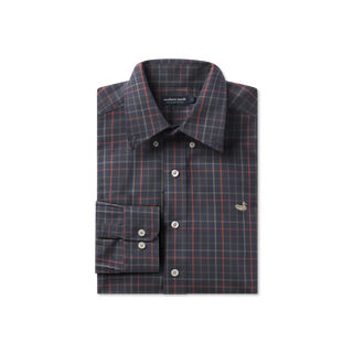 Chateau Windowpane Dress Shirt • Navy & Dark Olive