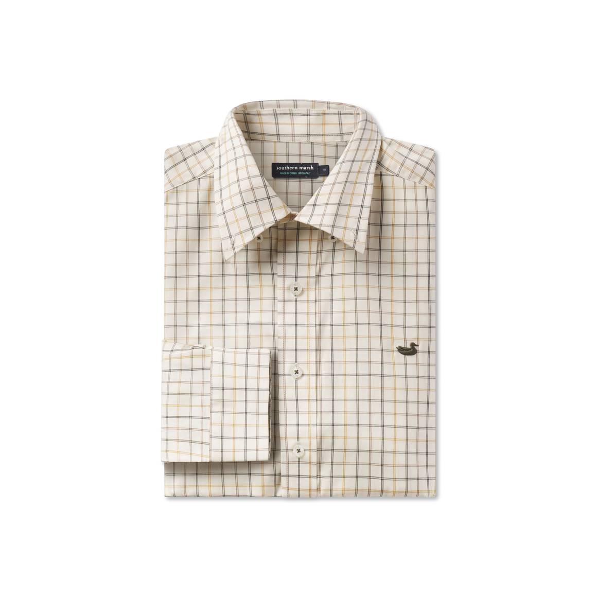 windowpane dress shirts White Navy Windowpane Leeward Dress Shirt | Mizzen+Main