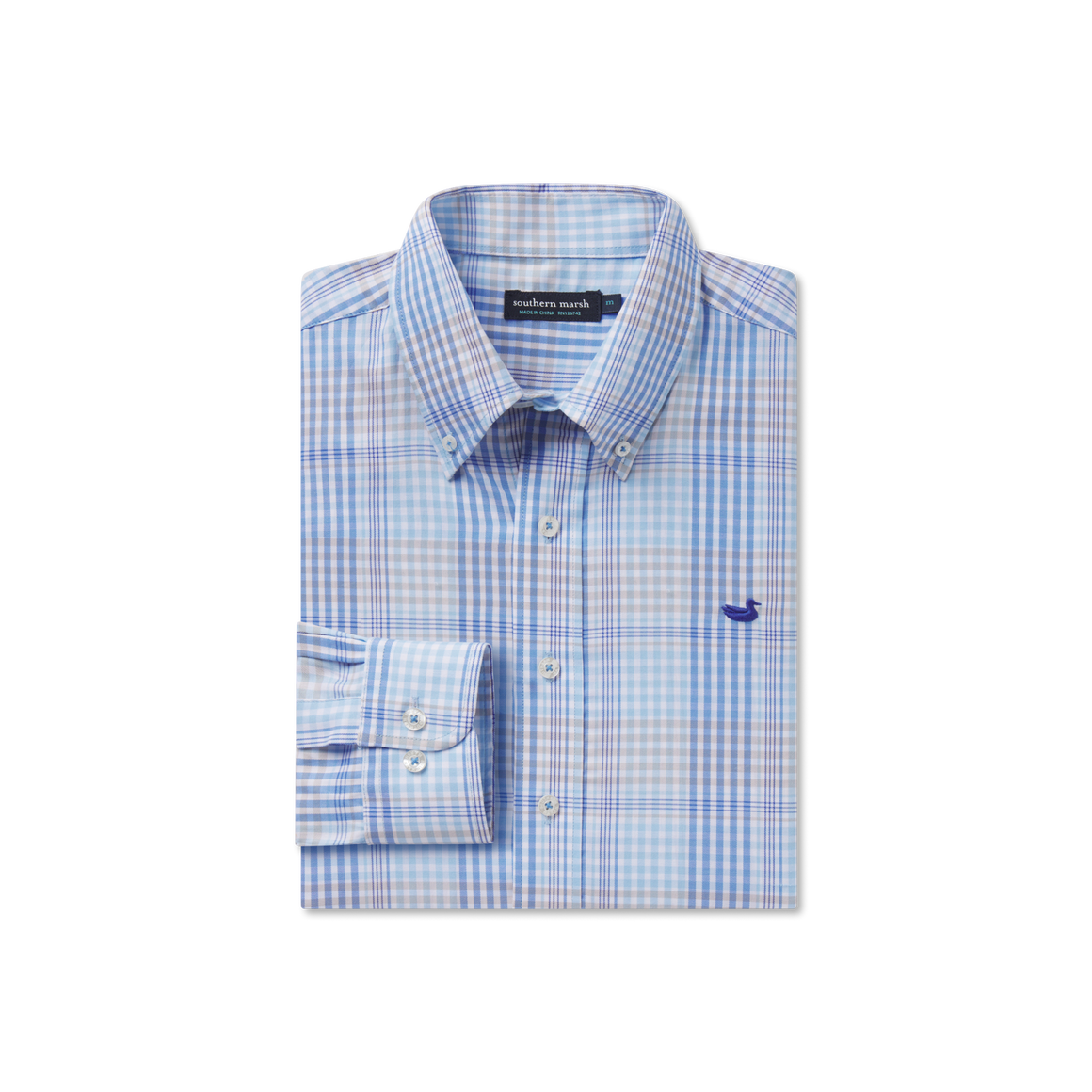 Edgefield Windowpane Dress Shirt • French Blue & Royal