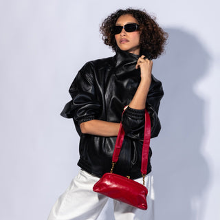 Alba Frame Small Shoulder Bag • True Red