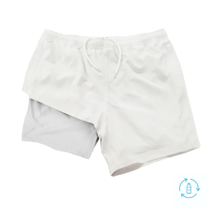 White 5.5" Lined Shorts