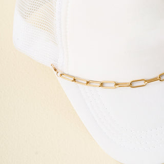 Trucker Hat Chain - Paperclip Chain - Gold