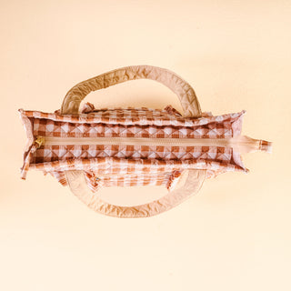 The Everyday Quilted Tote Bag - Maple Gingham