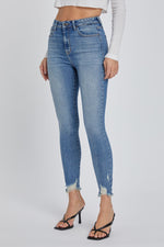 11" High Rise Ankle Skinny with Frayed Hem Jean • Tint
