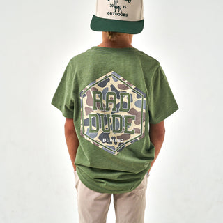 Youth Tee - Rad Dude Deer Camo - Heather Olive