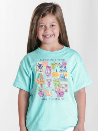 Youth Mineral Wash Saltwater Tee • Tidepool Blue