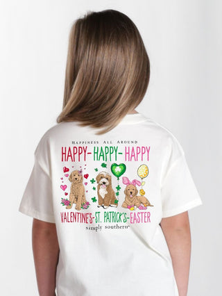 Youth Happy All Around Tee • White
