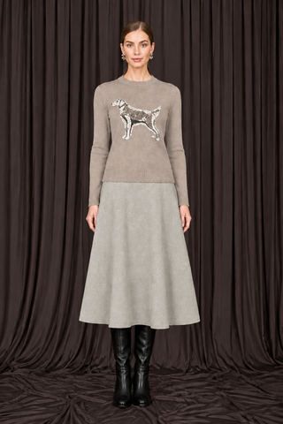 Printed Pup Sweater • Khaki