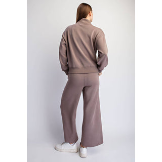 Modal Scuba Luxe V-Neck Top • Mocha