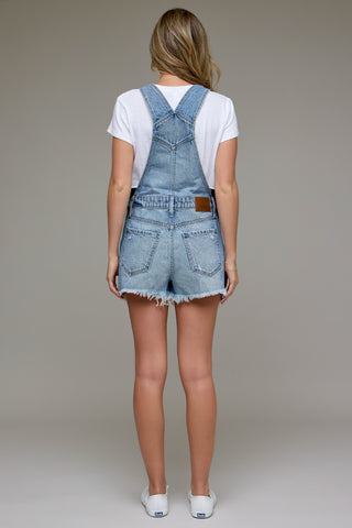 Darlene Frayed Hem Shortall • Medium Wash