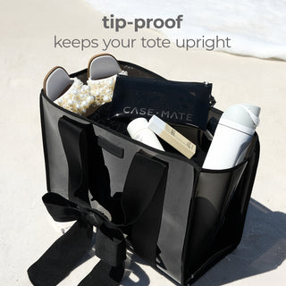 Midnight Black Bow Jelly Tote Bag