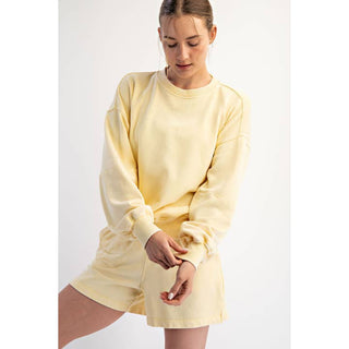 Lesli Mineral Washed French Terry Short Set • Sweet Corn