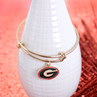 Georgia Gold Wire Bracelet • Enamel Logo
