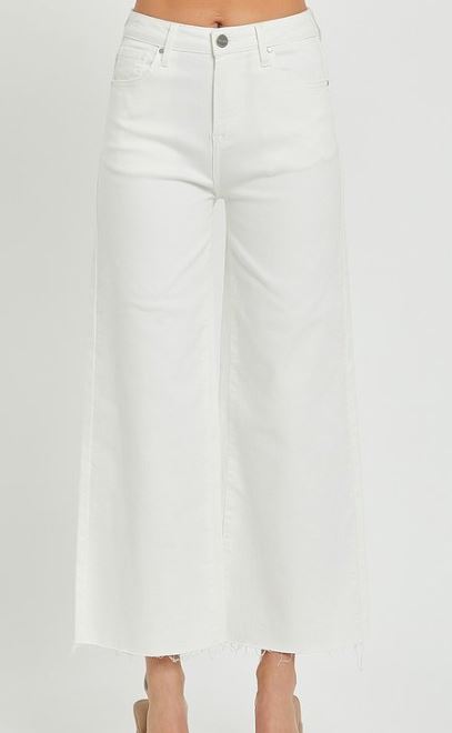 Elliot High Rise Crop Pants •White