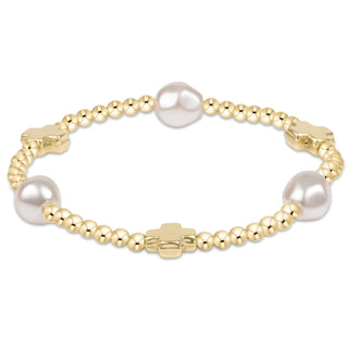Signature Cross Gold & Admire Pearl 3mm Gold Bracelet