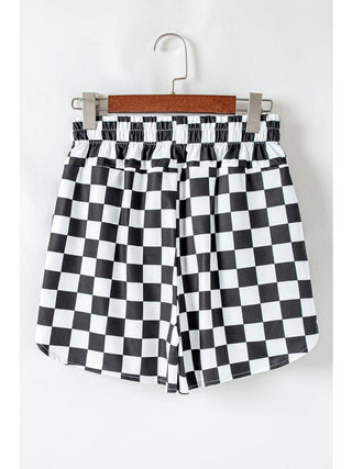 High Road Check Shorts • Black + White