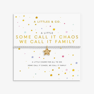 A Little 'Some Call It Chaos, We Call It Family' Bracelet • Silver & Gold Tone
