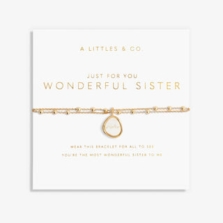 My Moments 'Just For You Wonderful Sister' Bracelet • Gold