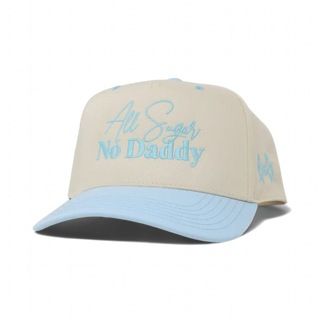 All Sugar No Daddy Trucker Hat • Natural/Retro Powder Blue