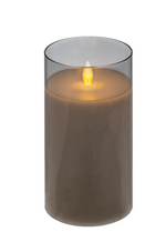 3x6 • Flameless LED Candle in Smoked Grey Glass