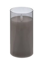 3x6 • Flameless LED Candle in Smoked Grey Glass