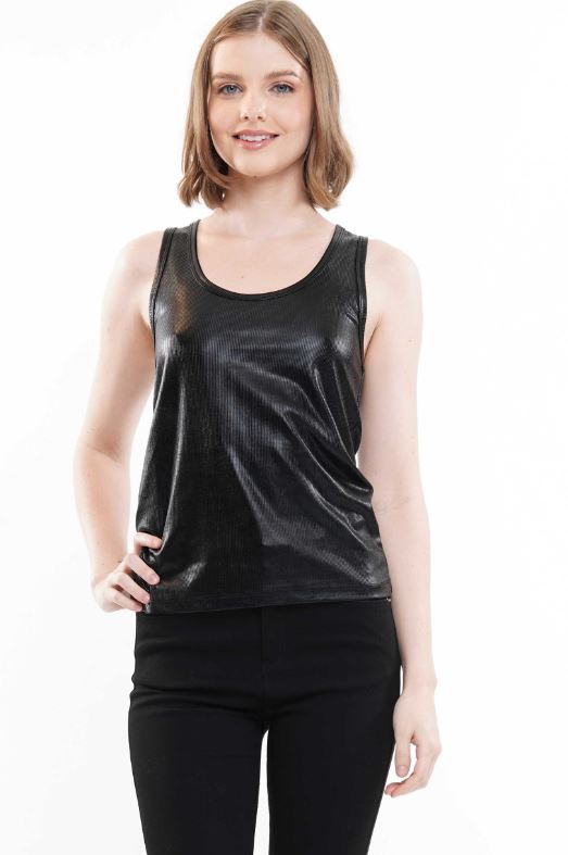 Metallic Tank Top • Black