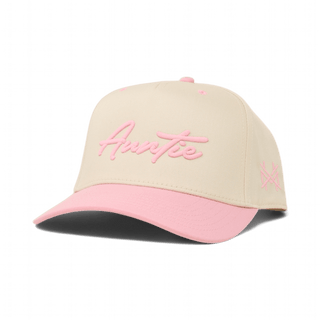 Auntie Snapback Hat • Retro Pink/Natural