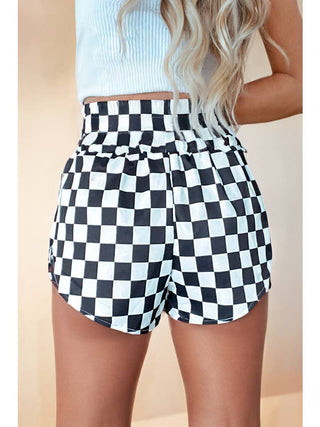 High Road Check Shorts • Black + White