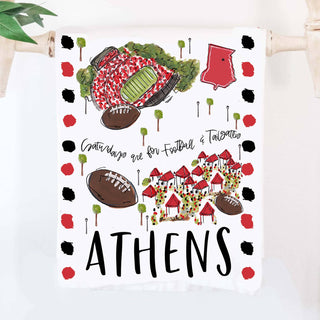 Saturdays In Athens Tea Towel