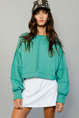 Beckett Cropped Sweatshirt • Green