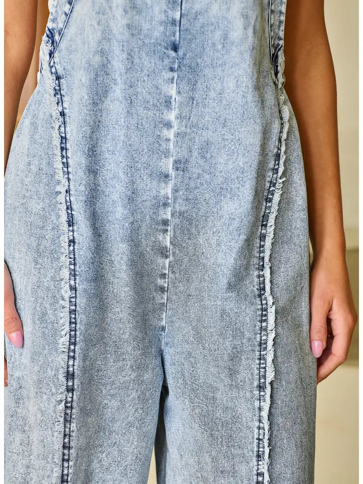 Floyd Wide Leg Overalls • Denim