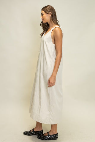 Effortless Knot-Strap Midi Dress • Cream