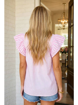 Maya Striped Blouse • Pink