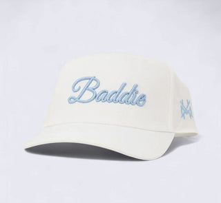 Baddie Snapback Hat • Retro White
