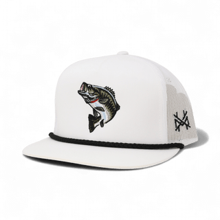 Bait Bandit Snapback Hat • Flat Bill White & Black